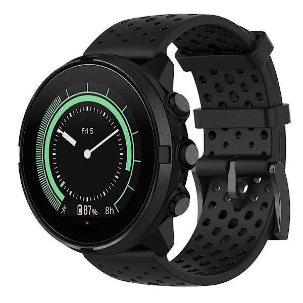 Silikone Urrem Kompatibel med Suunto 9-WELLNGS Black