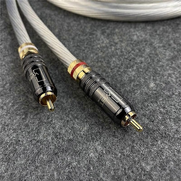 Högkvalitativ Hifi-ljudkabel 5n Occ Kristallsilver Rca till Xlr Hane och Hona Kabel Kolfiberkontakt - WELLNGS Rca to xlr male 2.5m