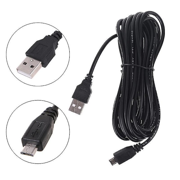 3,5 m Bil Auto Kamera DVR Strømkabel Oplader Strømforsyning Stik Adapter Forlængerkabel 90 Grader Rig-WELLNGS micro usb MS