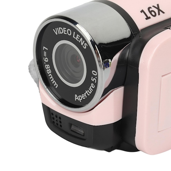 D90 1080p 16mp Digitalkamera 2,4 tommers roterbar skjerm Videokamera 16x zoom Hd videoopptaker med fylllys Svart-WELLNGS Pink