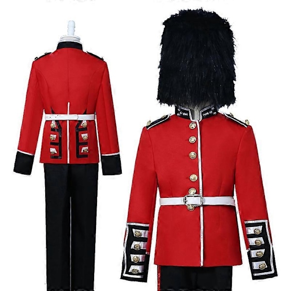 Guttekostyme for dronningens garde - europeisk britisk prins, kongelig gardeuniform, rollespillkostyme, soldat for barn, Halloween-rollespill - WELLNGS 160