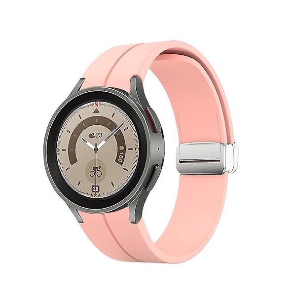 Magnetiskt silikonarmband för Samsung Galaxy Watch 5 Pro 45mm/4 Classic 44mm 40mm 46mm 42mm Armband för Galaxy Watch5/4 Bälte-WELLNGS Pink A Galaxy watch 4 44mm