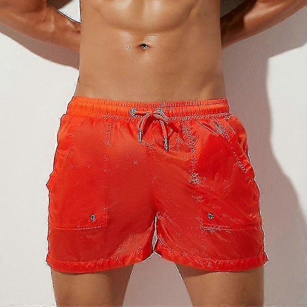Mænds transparente badebukser | Mænds transparente shorts | Mænds transparente trusser - WELLNGS Red L