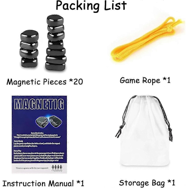 Magnetisk skakspil med sten, magnet spil med reb, puslespil strategi spil - WELLNGS