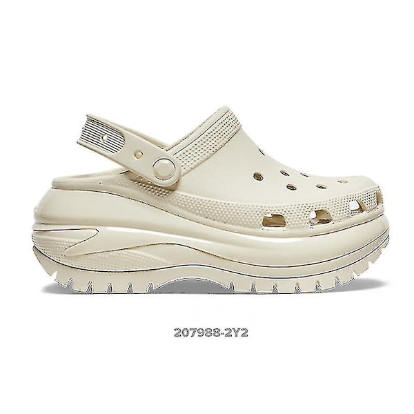 Kvinnors klassiska tjocka Platcompatiblem skor tjocka sula slip på sandaler-WELLNGS Bone white 36-37