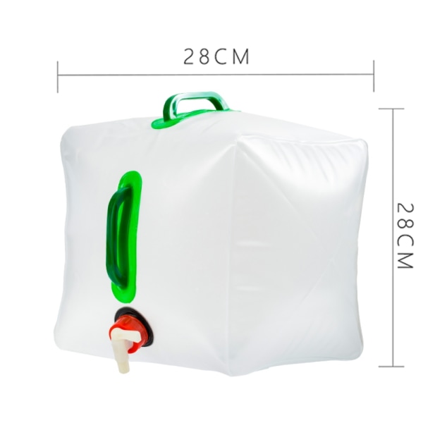 Udendørs 10L/20L sammenklappelig vandpose Bærbar vandbeholder med stor kapacitet Kedel Plastspand Campingudstyr Tilbehør-WELLNGS 20L
