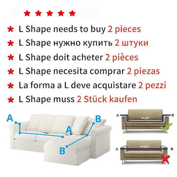Vinterfløjlssofabetræk Kompatible med stue Elastiske møbelsofabetræk Chaiselong Hjørne L-formet sofabetræk 1 /2 /3 /4-WELLNGS coffee 3seater 185-230cm