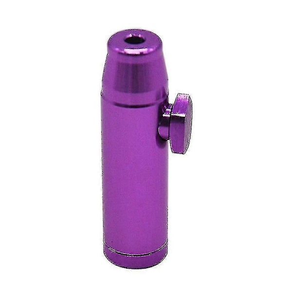 Metal Flat Bullet Rocket  Sniffer  Snorter Sniffer  Dispenser-WELLNGS Purple