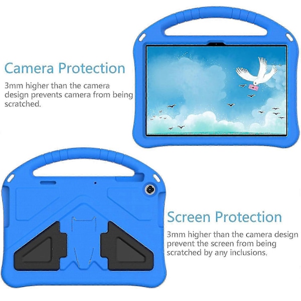 For Lenovo Tab M10 (3. generasjon) Nettbrettdeksel Barn Eva Robust Støtsikkert Nettbrettdeksel Konvertibelt H-WELLNGS Blue