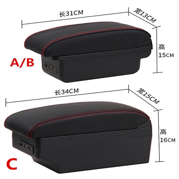 for Mitsubishi Mirage Space Star Armrest Box-WELLNGS A black black line