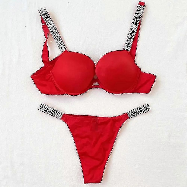 Seksikäs alusvaatesetti mukava naisten push-up rintaliivit Victoria's Secret alusvaatesetti naisten 2-osainen alusvaatesetti - WELLNGS Glossy follows5 80C