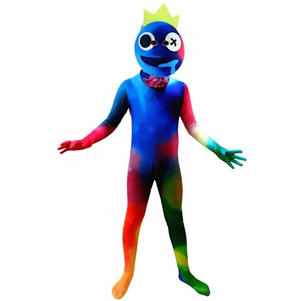 Rainbow Friends Kostym Barn Pojke Blå Monster Wiki Rollspel Skräckspel Halloween Jumpsuit Karneval Födelsedagsfest Pojkdräkt 160-WELLNGS 160 colour