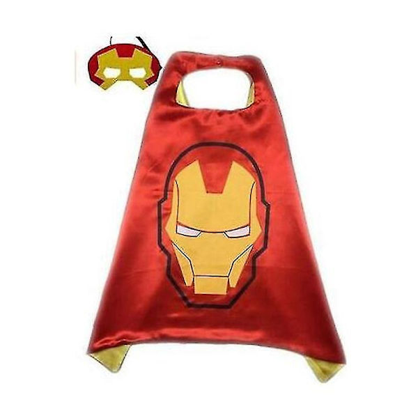 Børns drenge Dc Avengers superhelt Superman kappe med øjenmaske Cosplay kostume-WELLNGS iron Man