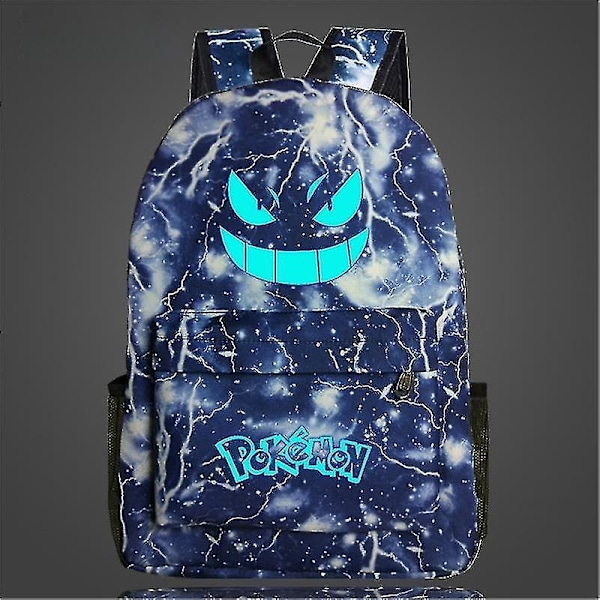 Uusi Pokmon-reppu, valaiseva koululaukku pojille, tytöille, opiskelijoille, matkalaukku, vedenpitävä, kulutusta kestävä Mochilas-WELLNGS Lightning blue