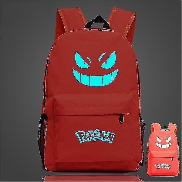 Ny Pokmon Rygsæk Lysende Skole Taske Til Drenge Piger Studerende Rejsetaske Vandtæt Slidstærk Mochilas-WELLNGS Orange