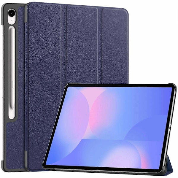 Kompatibel med Samsung Galaxy Tab S10 FE+ Deksel Anti-Fall Lær Stativ Tablet Cover - Rød-WELLNGS Blue