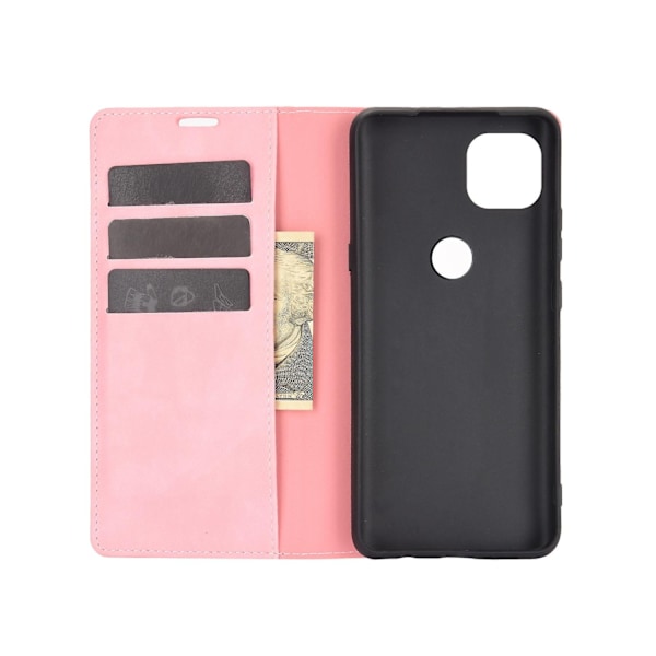 Kompatibel med Motorola Moto G 5G Magnetisk Läder TPU Fodral-WELLNGS Pink