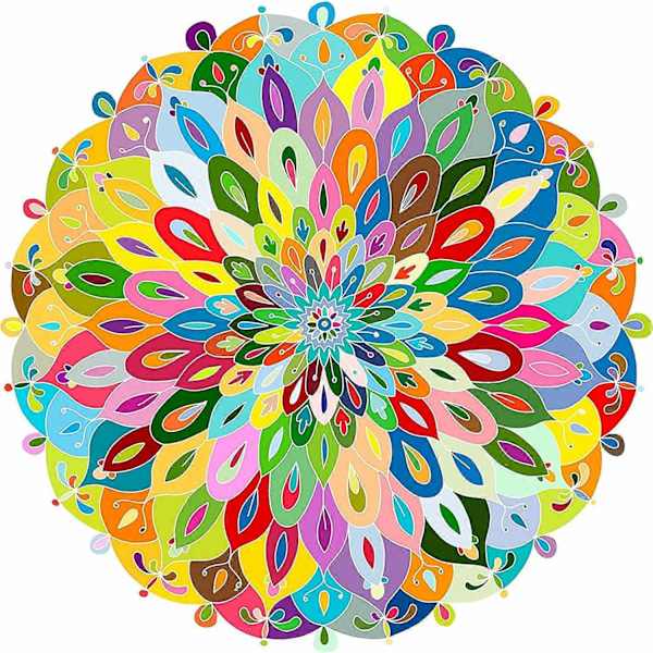 Puzzle-Blomstrende Farve - 1000 Brikker Farveudfordring Blåt Bræt Rundt Puslespil - WELLNGS