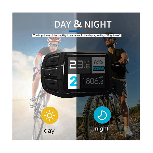 LCD TFT UKC3 Display Hastighed Batteritid Indikator til Elcykel 24V 36V 48V Motor Ombygning - WELLNGS