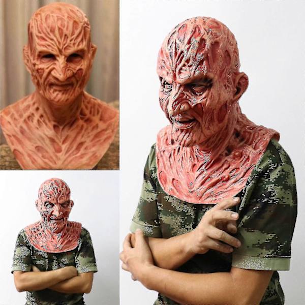 Freddy Krueger Latex Mask Karneval Halloween Realistisk Vuxen Fest Läskig Cosplay Rekvisita_FIP9-WELLNGS