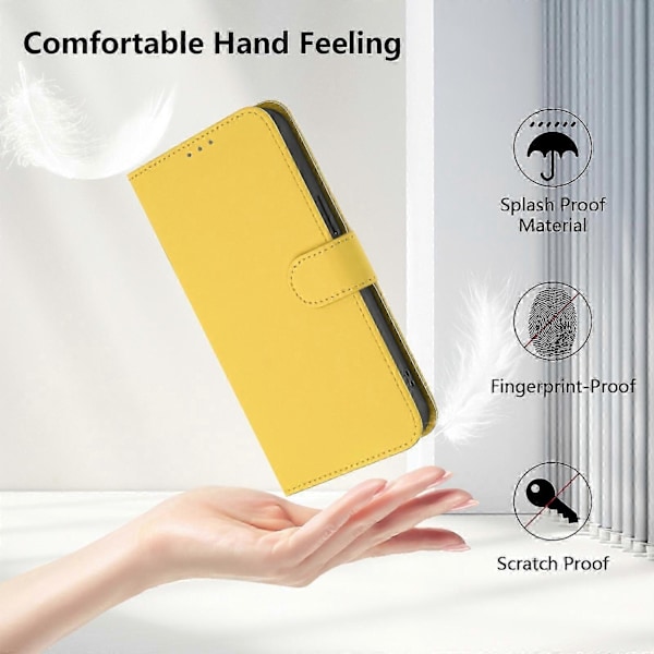 Skin Feel PU-fodral Kompatibelt med Samsung Galaxy A52 4G / 5G / A52s 5G-WELLNGS Lemon Yellow