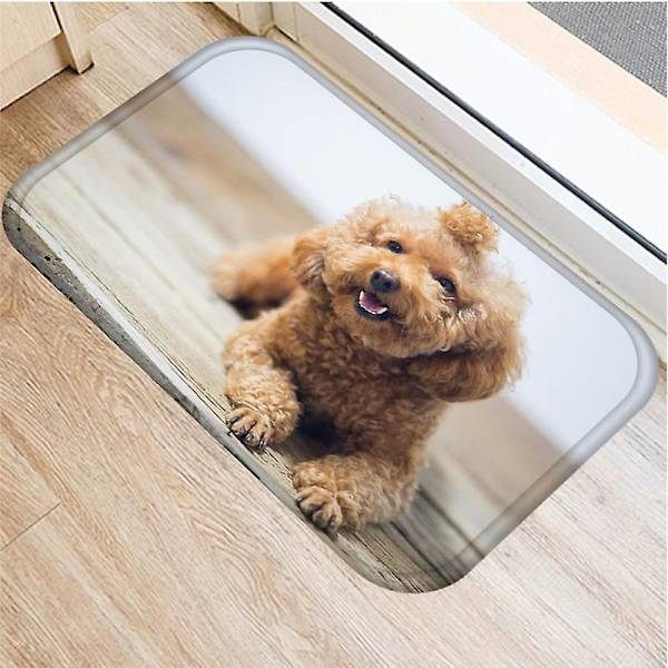 Söt Mops Husky Hund Mönster Anti-Slip Mocka Matta Sovrum Vardagsrum Mjuk Golvmatta Inomhus Område Matta Heminredning-WELLNGS 5 40x60cm 16x24inch