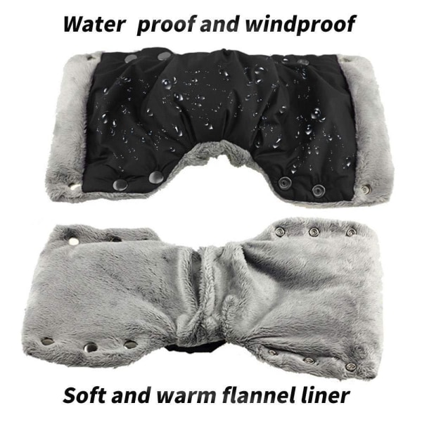 Par klapvognshandsker, varme handsker til klapvognshåndvarmere-WELLNGS black