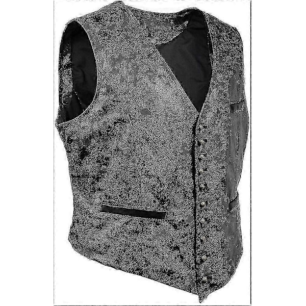 Herr Enfärgad Sammet Konstläder Väst-WELLNGS black XL