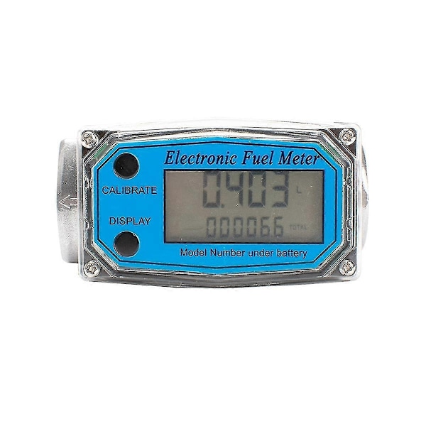 1Inch Digital Turbin Flow Meter, LCD Display Fuel Water Flow Meter, Flowmeter for Gasoline Water-WELLNGS