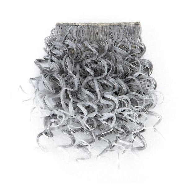 Afro Bangs 8 Tommer Krøllete Pannelugg Extensions Clip in Bangs-WELLNGS silver