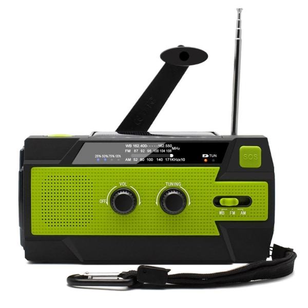 Sveiv radio med mobillader 4000mAh Solcelle-WELLNGS
