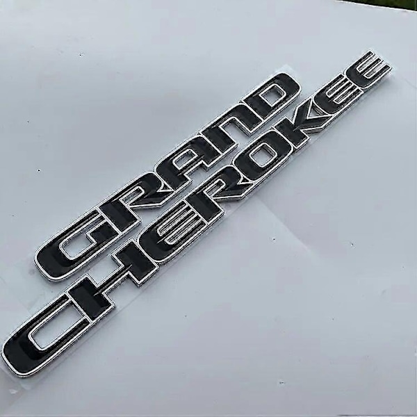 3D ABS Kromi Musta Logo Grand Cherokee Tunnus Kirjaimet Nimikyltti Auton Oven Merkki Tarra Jeep Grand Cherokee Tarra Lisävarusteet - WELLNGS Black Silver 17-22