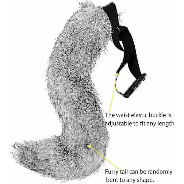 2024 Fuskpäls Rävsvans Katt Varg Cosplay Set Plyschmask Fluffy Paw Handskar Halloween Jul-WELLNESS