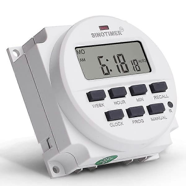 15.98 Tommer LCD Digital Timer 12V DC 7 Dage Programmerbar Timer TM618N-4-WELLNGS