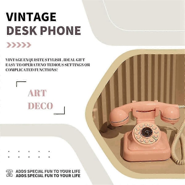 Klassisk Gammaldags Fast Telefon Hem Telefon Vintage Roterande Antik Trådbunden Telefon med Ratt - WELLNGS
