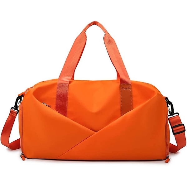 Gym Bag for Women Small Travel Bag with Shoe Compartment Duffle Bag for Sport Weekend Yoga Swimming Black-s-WELLNGS Orange S