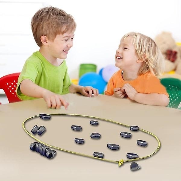 1 set magnetiskt schackspel med stenar, bärbart schackbräde kluster spel för barn vuxna-WELLNGS