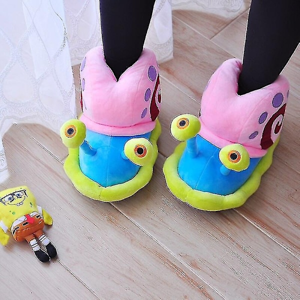 Cartoon Anime Series Gary The Snail Bag Heel Cotton Shoes Soft Cute Plush Baby Girls Holiday Gift-WELLNGS Styles 1 M 35-36