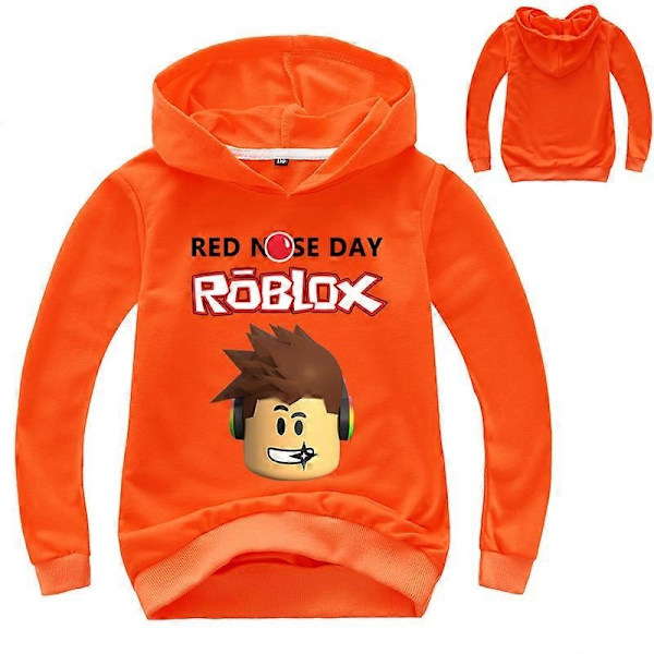 Roblox Genser for Gutter og Jenter - WELLNGS Orange 140cm