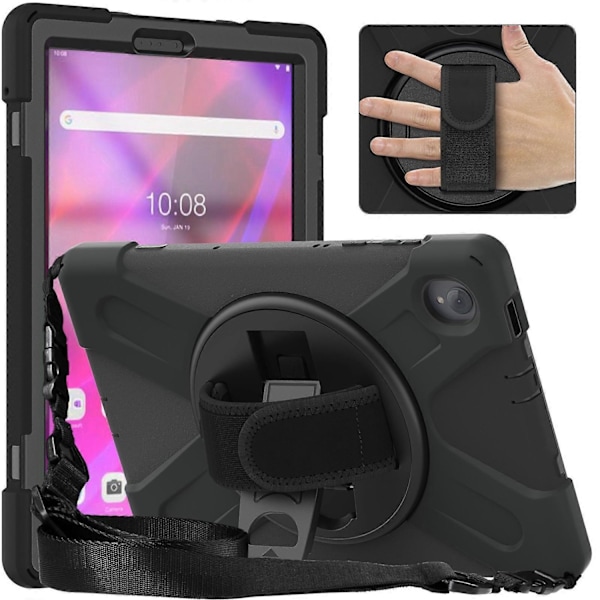 Kompatibel med Lenovo Tab K10 / M10 Plus Silikone + PC Beskyttende Tablet Cover (Sort) - WELLNGS