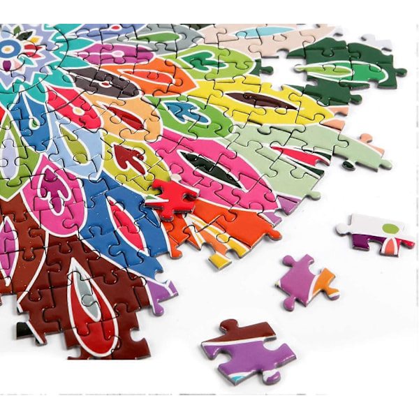 Puzzle-Blomstrende Farve - 1000 Brikker Farveudfordring Blåt Bræt Rundt Puslespil - WELLNGS