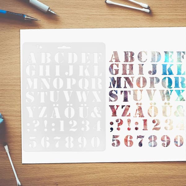 8-pack bokstavsstencil siffrstencil bokstavsstencil stor bokstavsstencil logotypstencil - WELLNGS