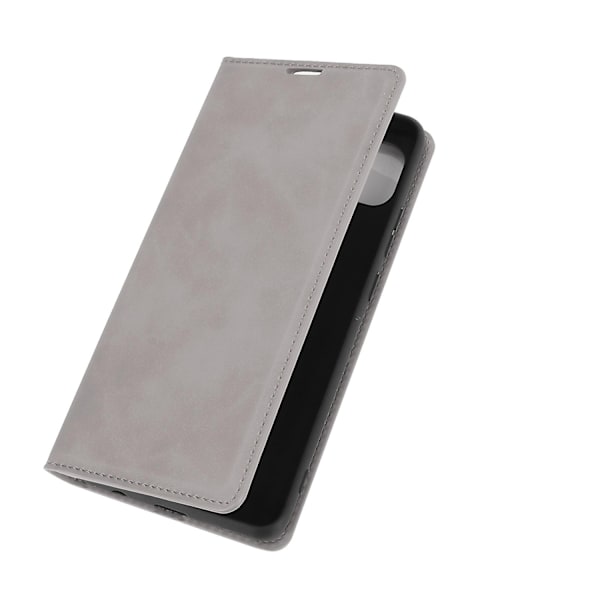 Kompatibel med Motorola Moto G 5G Magnetisk Läder TPU Fodral-WELLNGS Grey