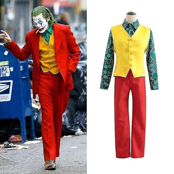 Joker Joaquin Phoenix Arthur Fleck Cosplay Kostym Dräkter Halloween Fest Uniformer För Vuxna Barn Skjortor+rock++väst+byxor -en klädset-WELLNGS clothes set XL