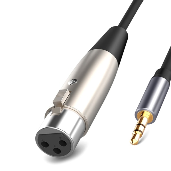 3,5 mm til XLR-kabel 5FT, kabel 3,5 mm han- til XLR-hun mikrofonkabel, XLR til 3,5 mm mikrofonhøjttalerkabel-WELLNGS