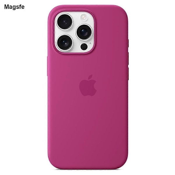 iPhone 16 Pro -puhelimen silikoninen magneettinen suojakuori, yhteensopiva MagSafen kanssa - Kuunvaloinen punainen - WELLNGS Moonlit Red