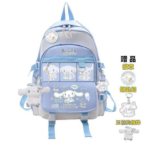 Anime Sanrio Plyschleksak Cinnamoroll Ryggsäck Barn Flicka Pojke Svart Blå Skolväska Kawaii Student Skolväska Dator Stor Present Ryggsäckar-WELLNGS C