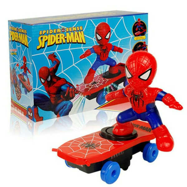 Nya leksaker Spiderman Automatic Flip Rotation Skateboard Electric-WELLNGS Blue