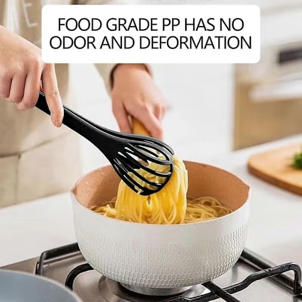 2-i-1 Matklype og Visp 2023 Ny Multifunksjonell Visp Brødklype Håndholdt Plast Brødklype Pasta Multifunksjonelt Kit-WELLNGS Black