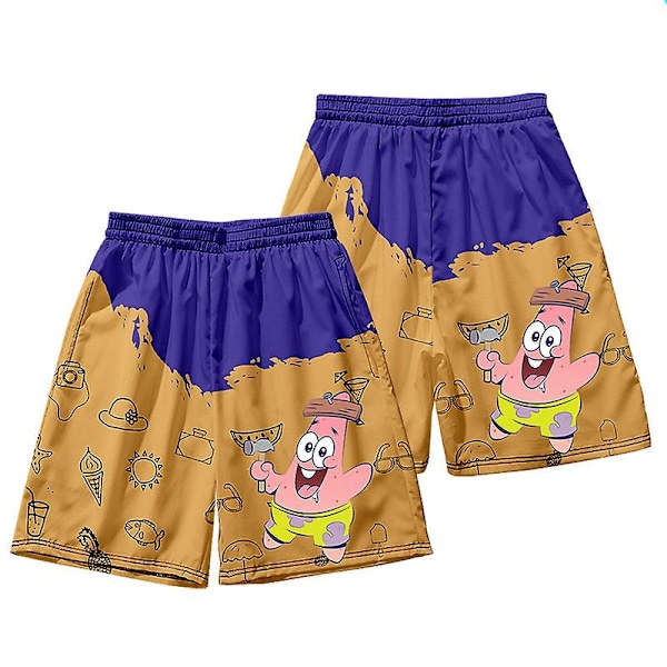 On Sales Sommer Patrick Star Shorts T-shirt Sæt Ferie Strand Strandbukser Herre Blomsterbukser Trend Rundt Surf Casual Bukser-WELLNGS 22 XXXL